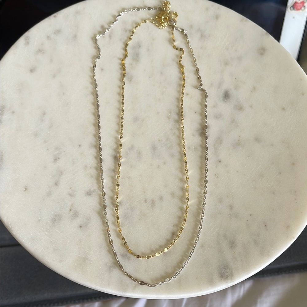 Elegant Gold and Silver Chain Necklace
